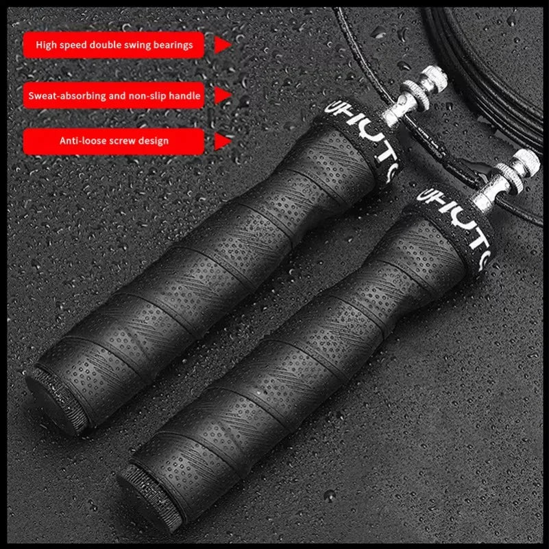 Profi Speed Springseil 2.5/3.4mm – Gewichtetes Crossfit Jump Rope mit Anti-Rutsch-Griffen