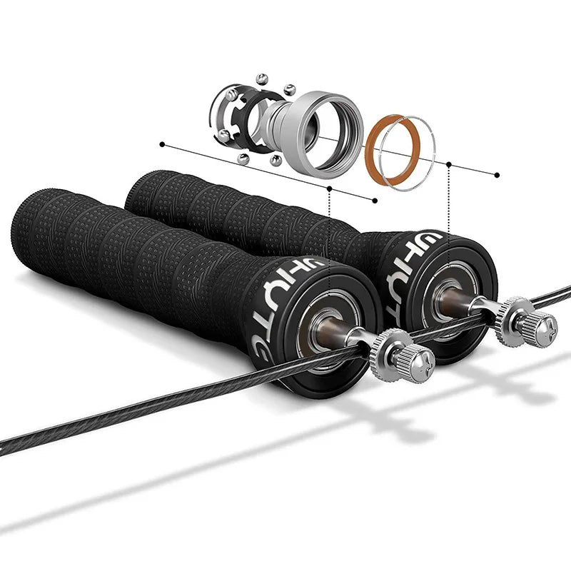 Profi Speed Springseil 2.5/3.4mm – Gewichtetes Crossfit Jump Rope mit Anti-Rutsch-Griffen