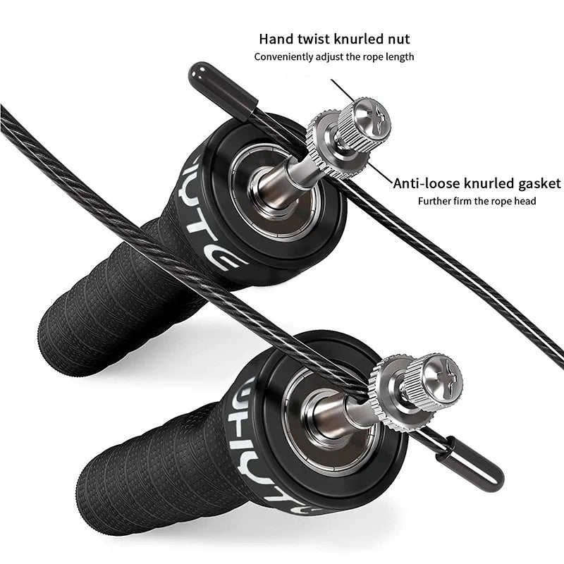 Profi Speed Springseil 2.5/3.4mm – Gewichtetes Crossfit Jump Rope mit Anti-Rutsch-Griffen