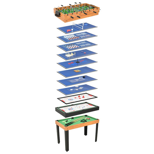 15-in-1 Multispieltisch aus Ahorn (121 × 61 × 82 cm)