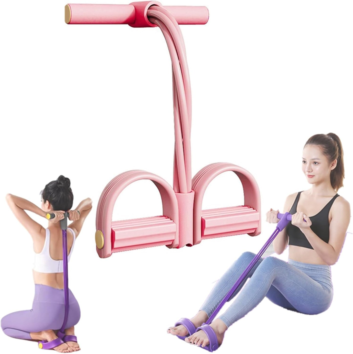 6-Röhren Pedal-Widerstandsband mit Griffen – Fitness- &amp; Yoga-Trainingsband